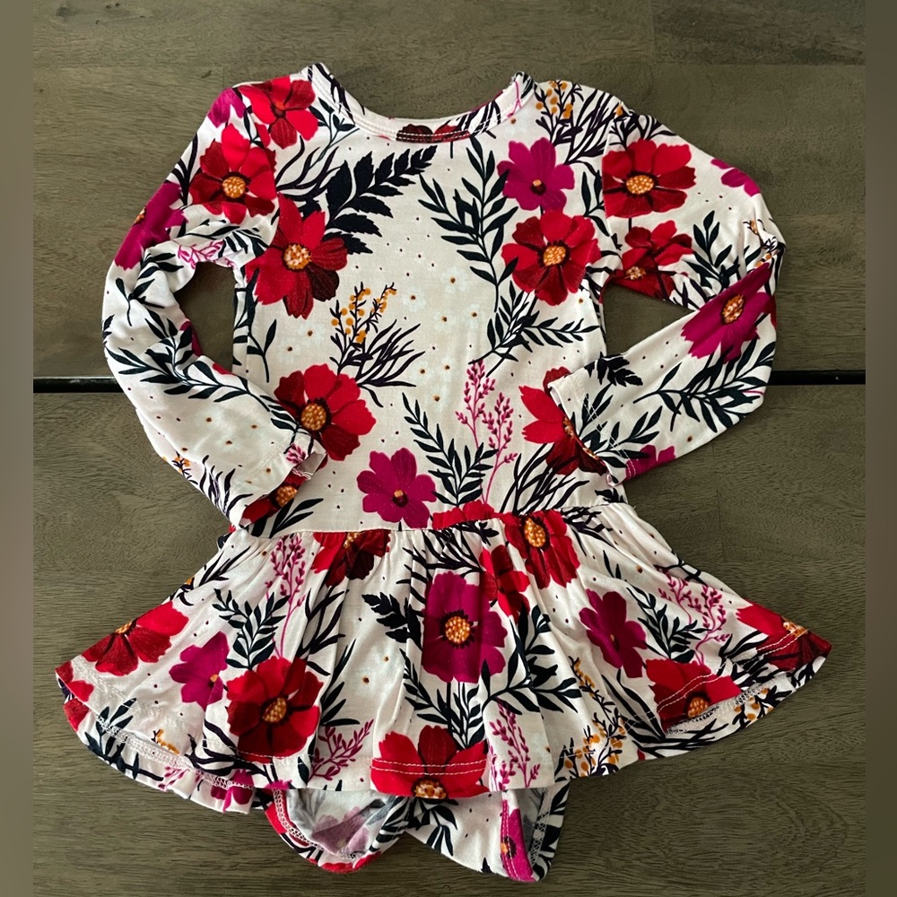 Posh Peanut floral long sleeve bodysuit dress